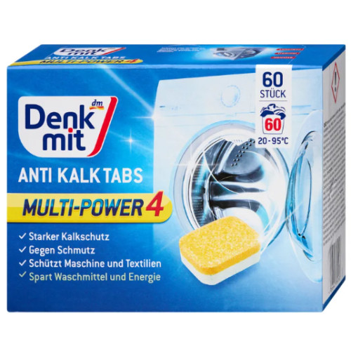 Таблетки Denkmit проти накипу для пральної машини Multi-Power 4, 60 шт